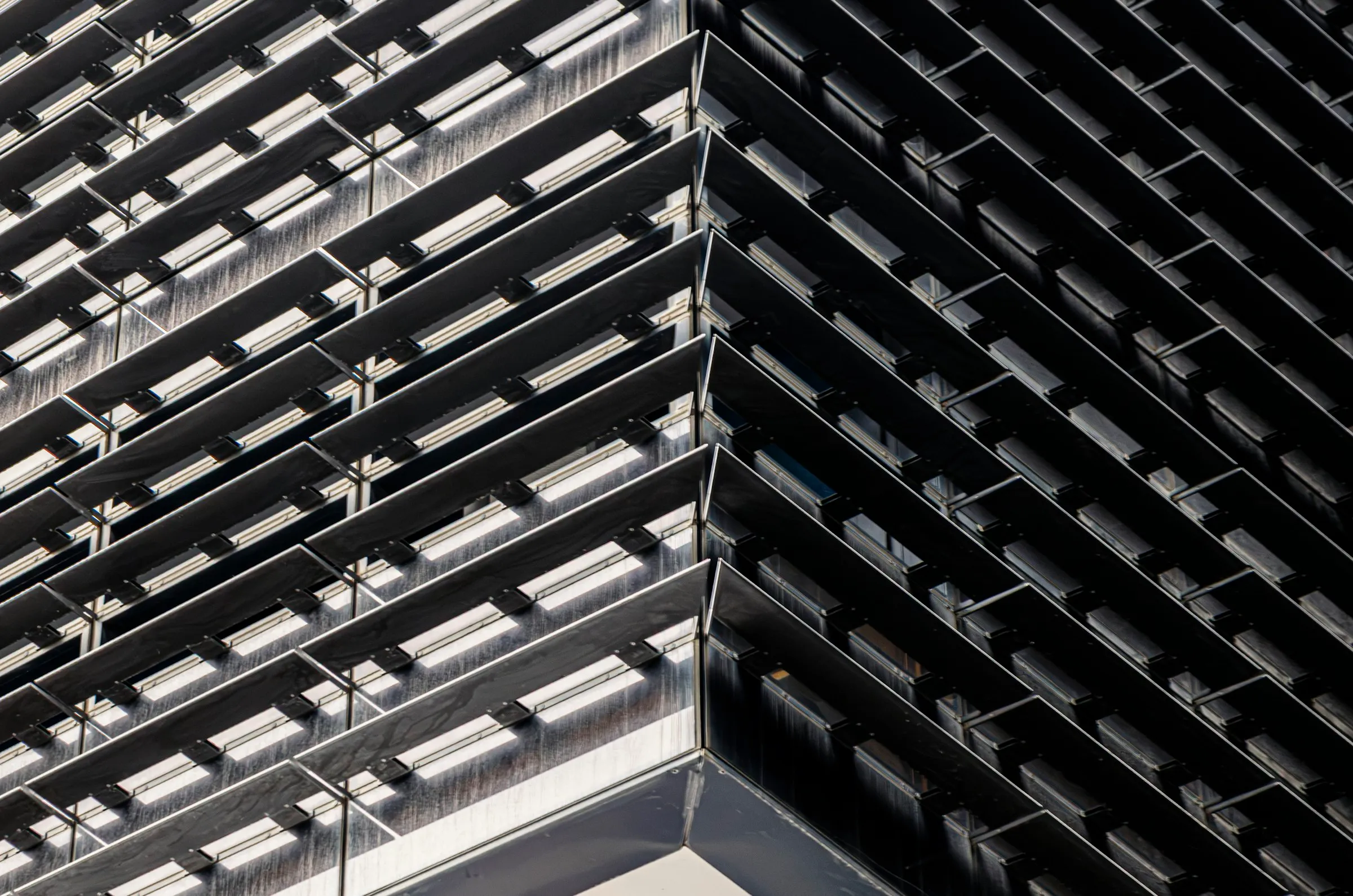 A geometric louvre facade in Melbourne