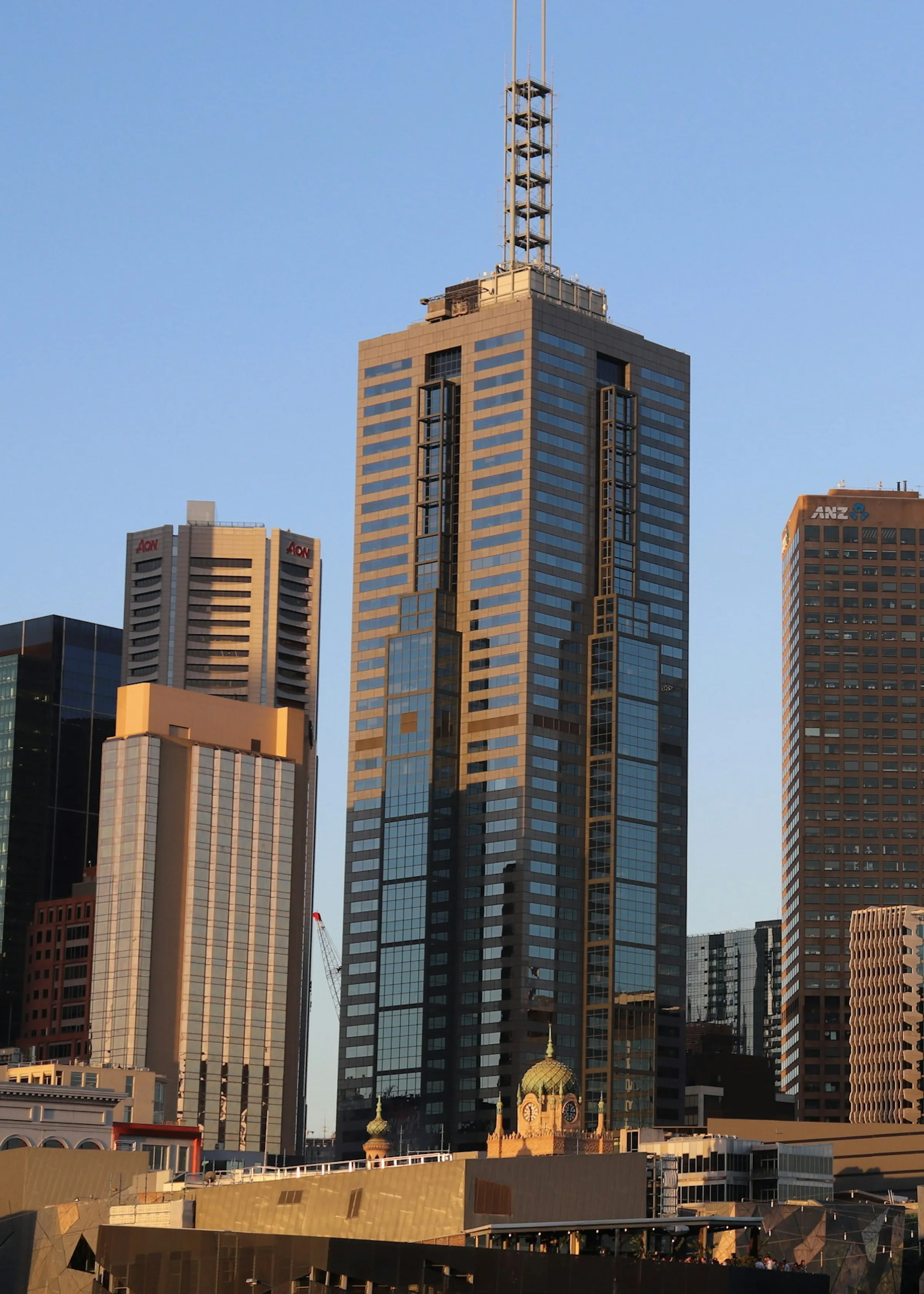 Melbourne CBD towers at golden hour
