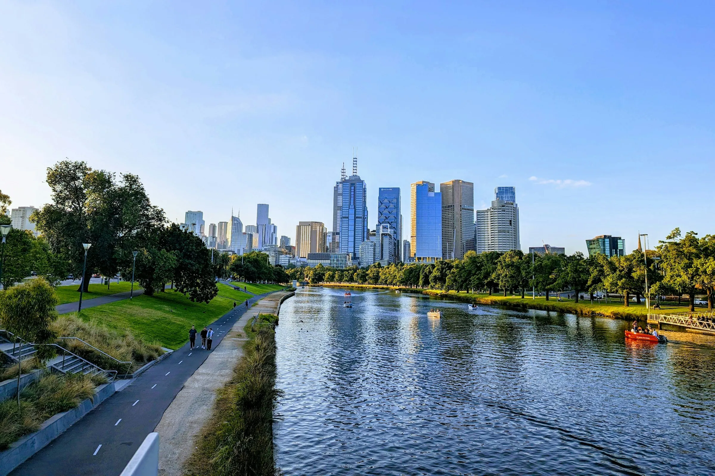 Melbourne's skyline reflected over the Yarra River